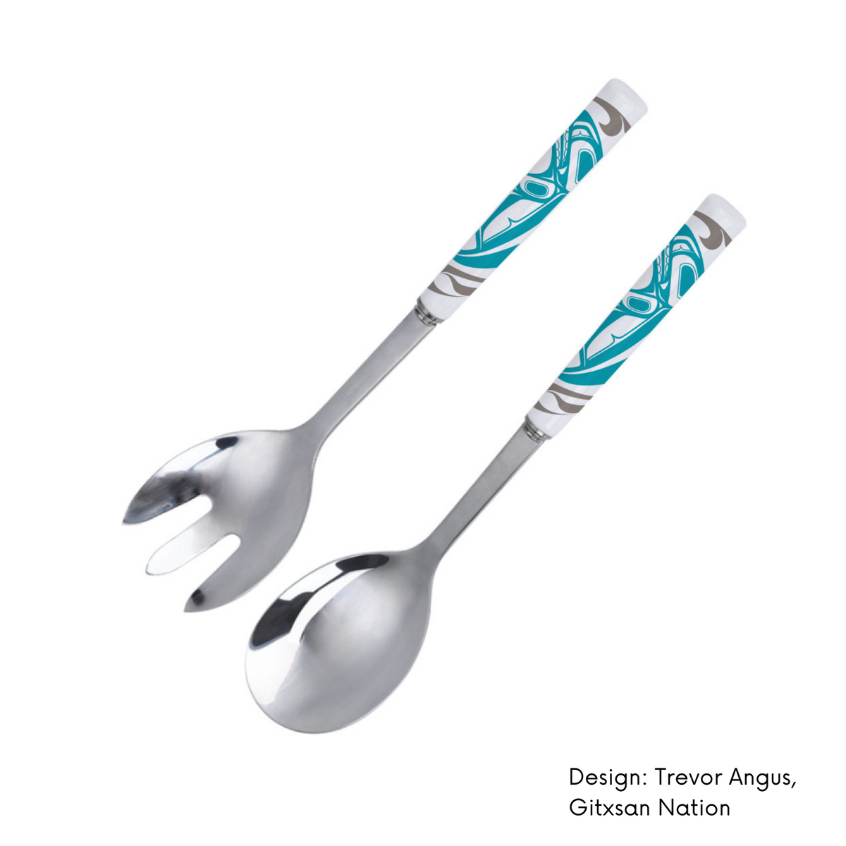 Salad Servers w/ Contemporary Indigenous Design