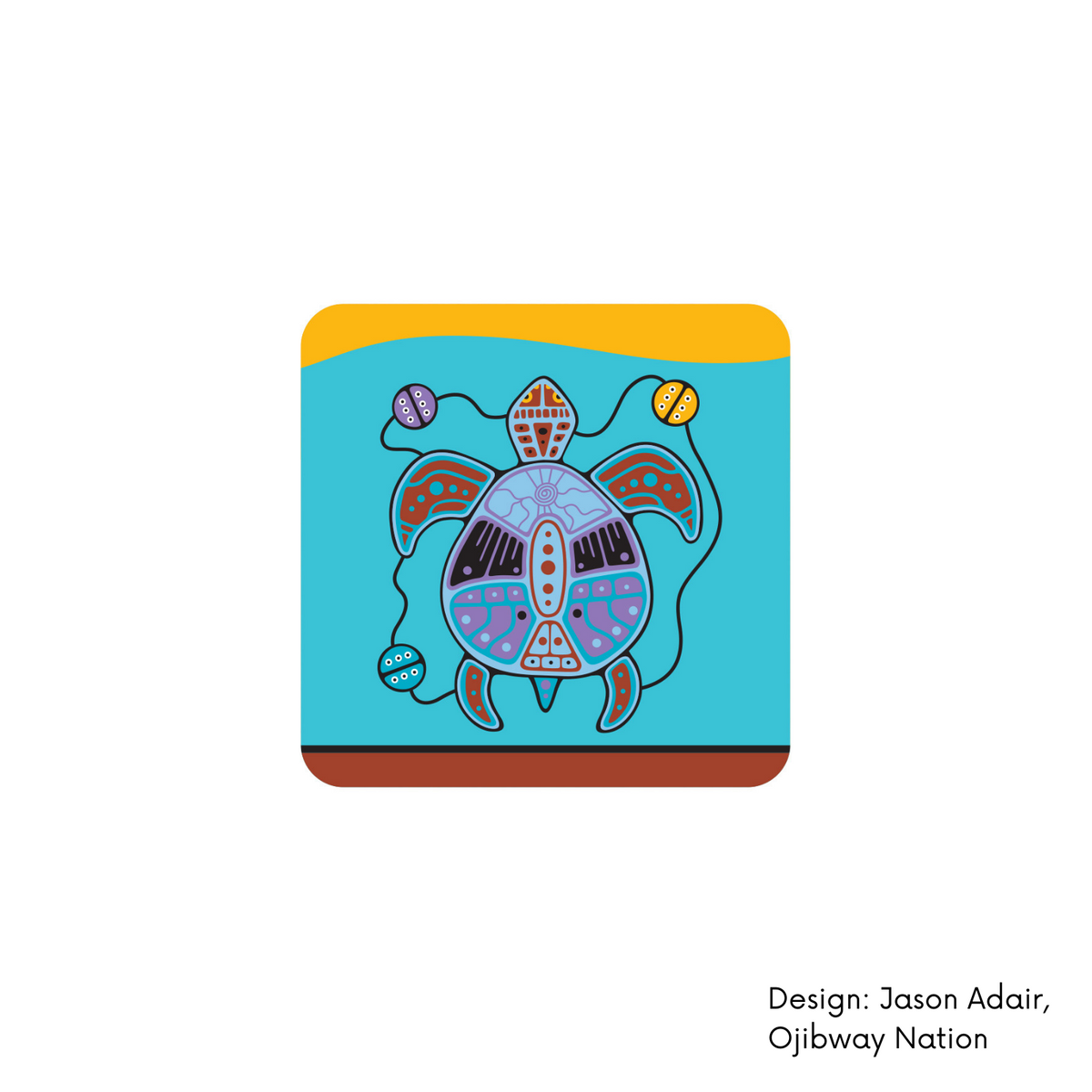 Cork Coasters w/ Contemporary Indigenous  Design (set of 6)