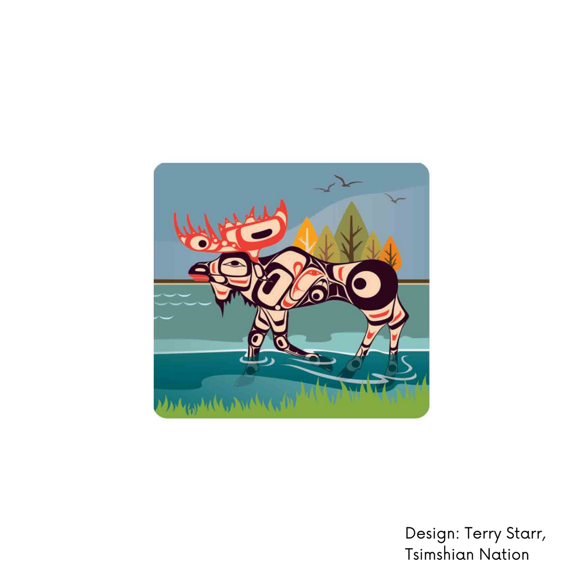 Cork Coasters w/ Contemporary Indigenous  Design (set of 6)