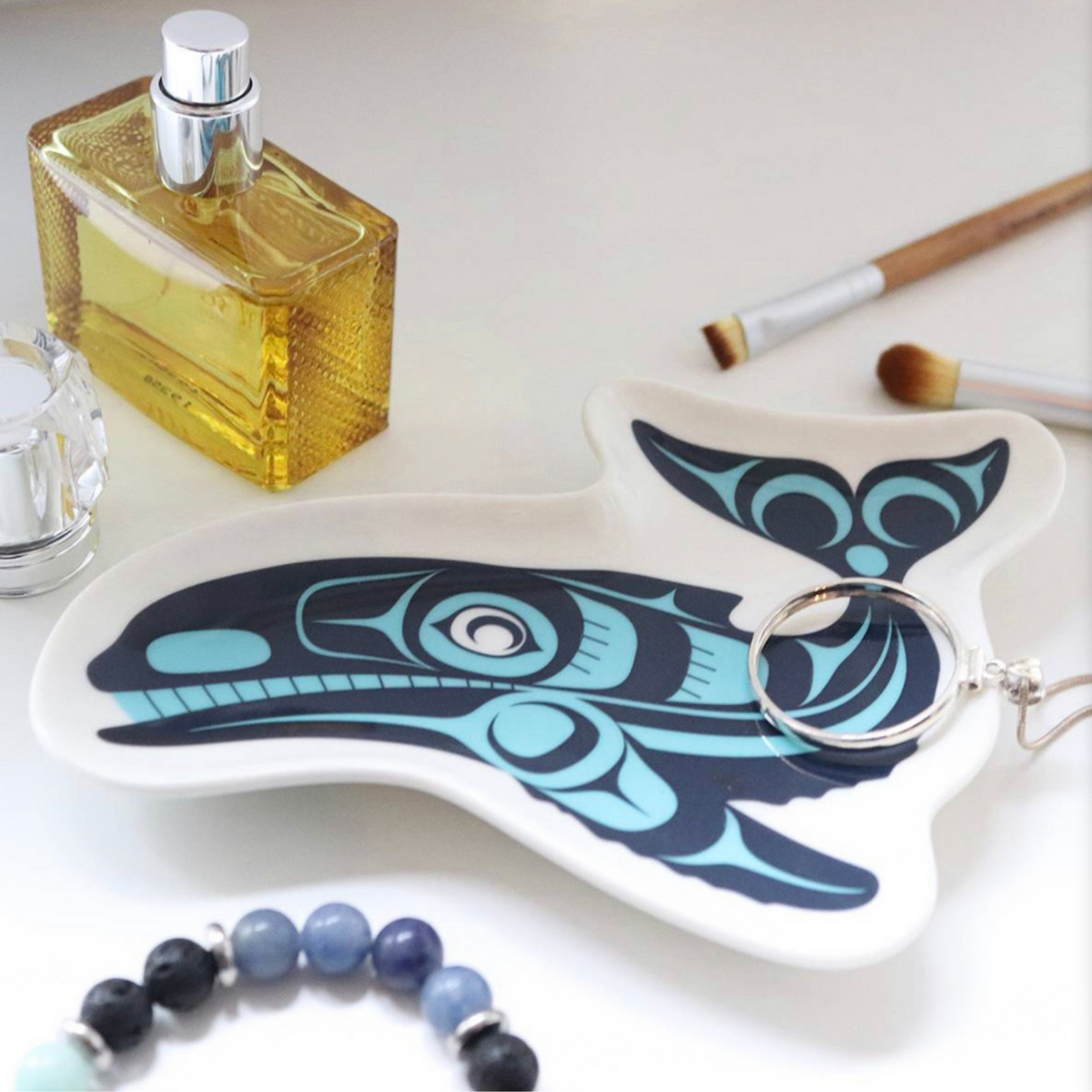 Ceramic Jewelry Dish w/ Contemporary Indigenous Design