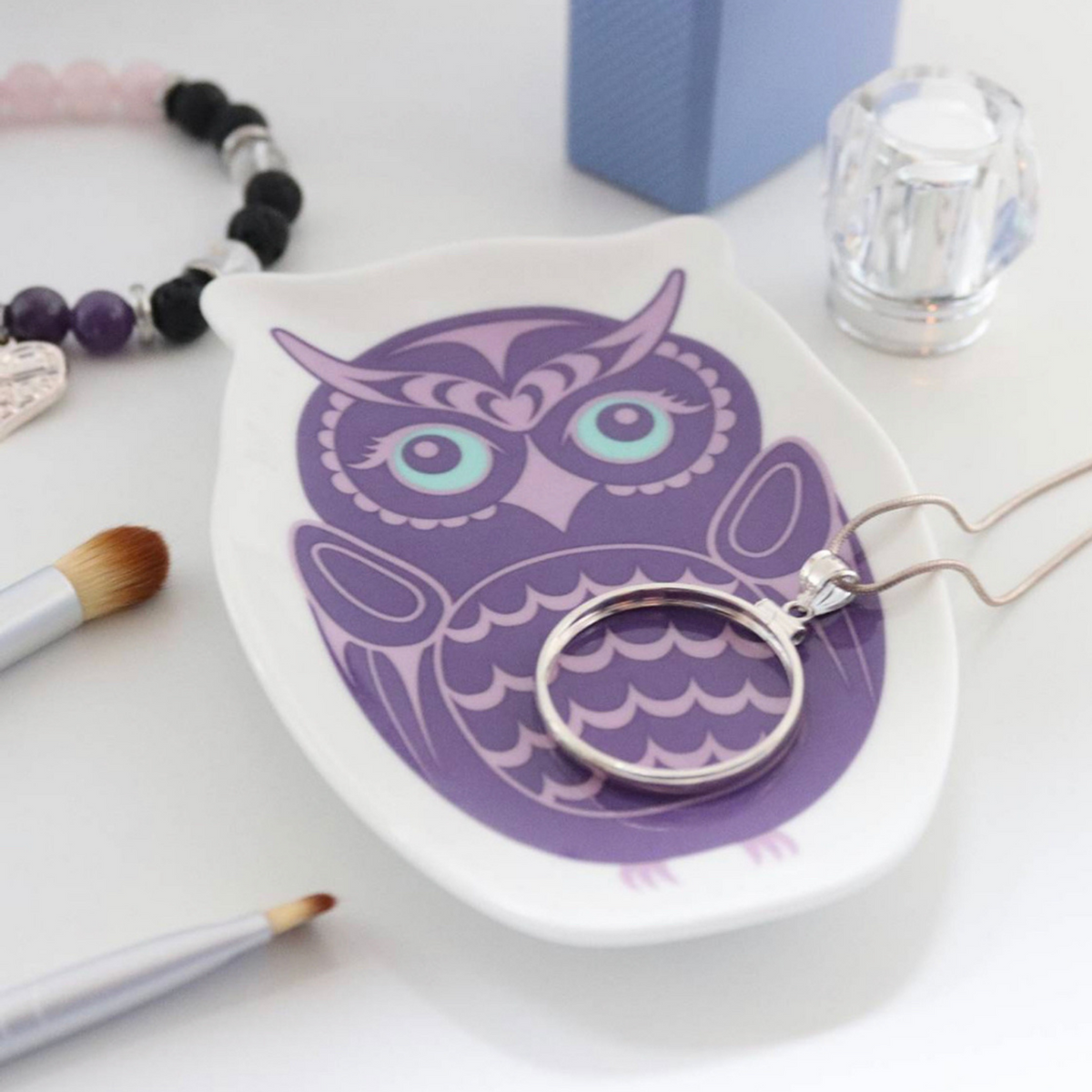 Ceramic Jewelry Dish w/ Contemporary Indigenous Design