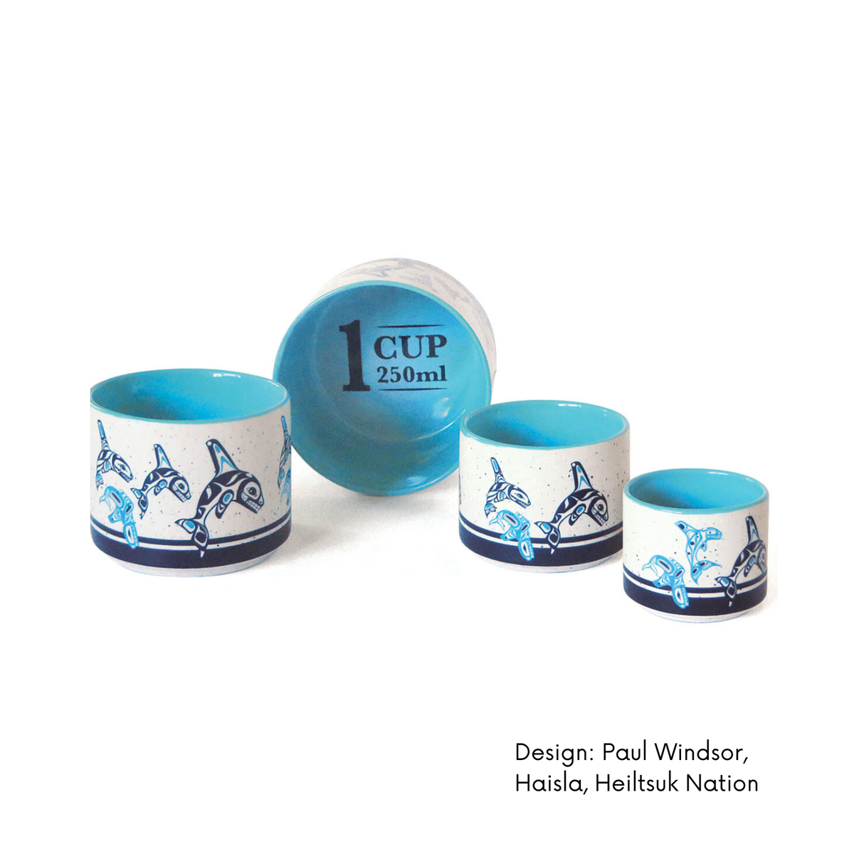 Ceramic Measuring Cups w/ Contemporary Indigenous Design
