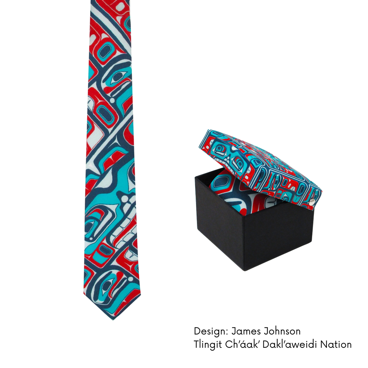 Silk Tie w/ Contemporary Indigenous Design