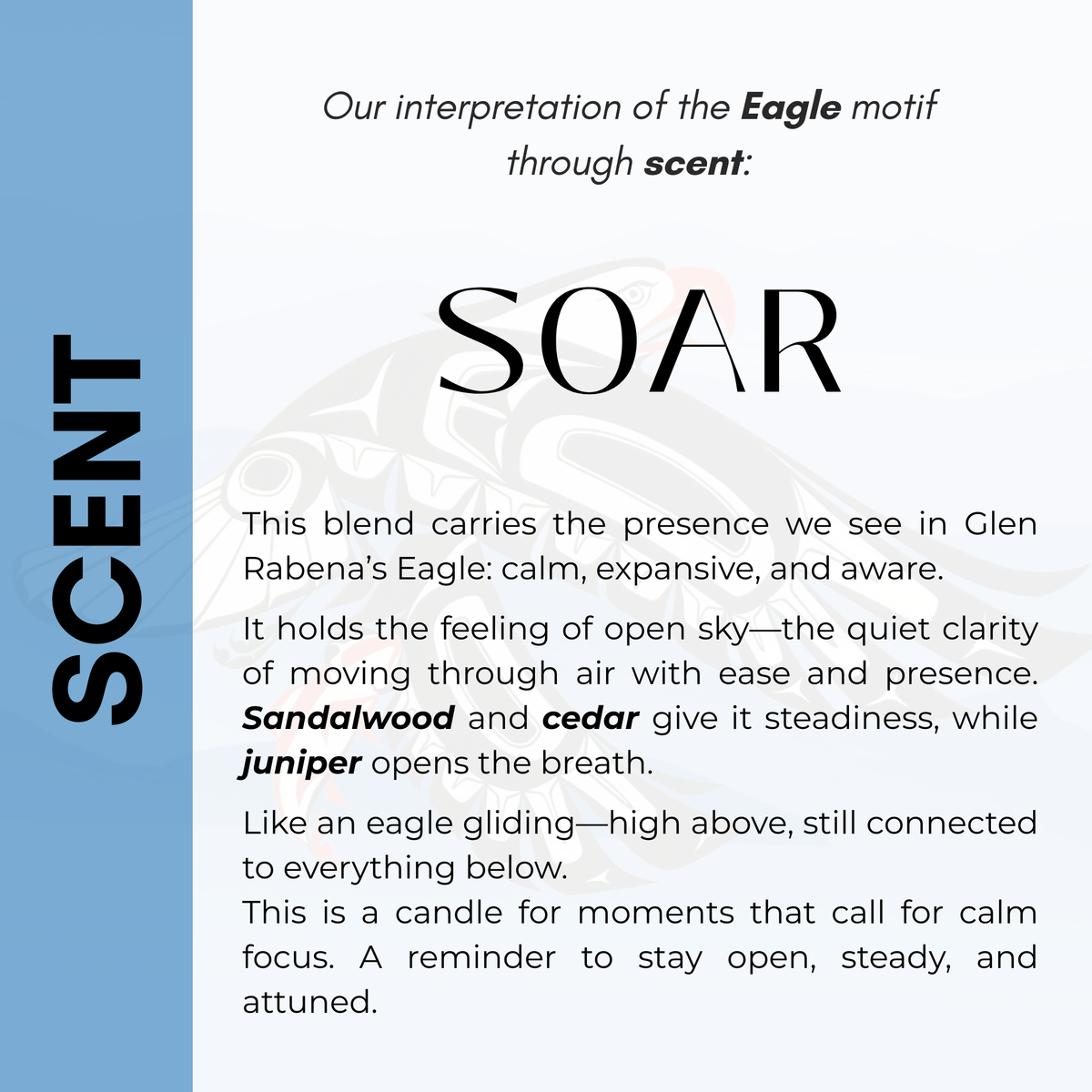 Scented Candle with 'Eagle' by Glen Rabena (adopted into Haida Nation)