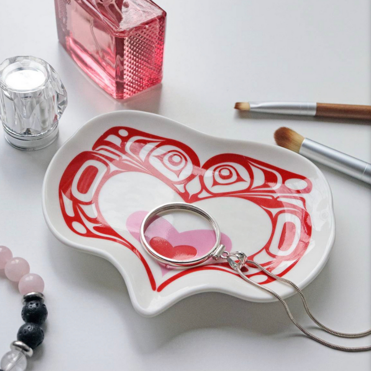 Ceramic Jewelry Dish w/ Contemporary Indigenous Design