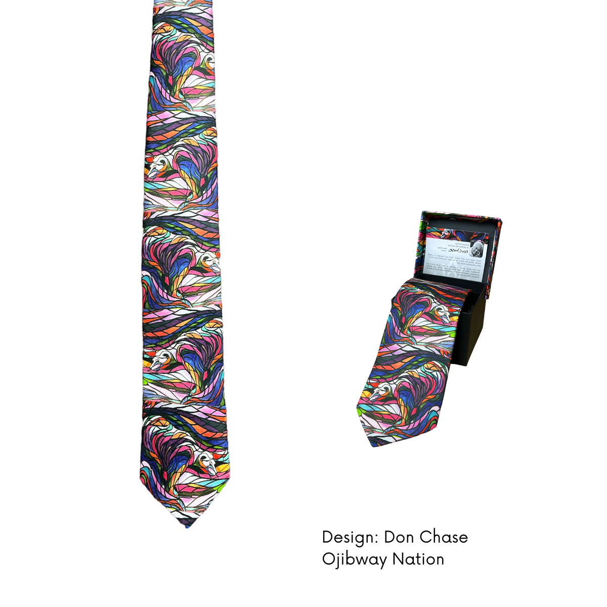 Silk Tie w/ Contemporary Indigenous Design