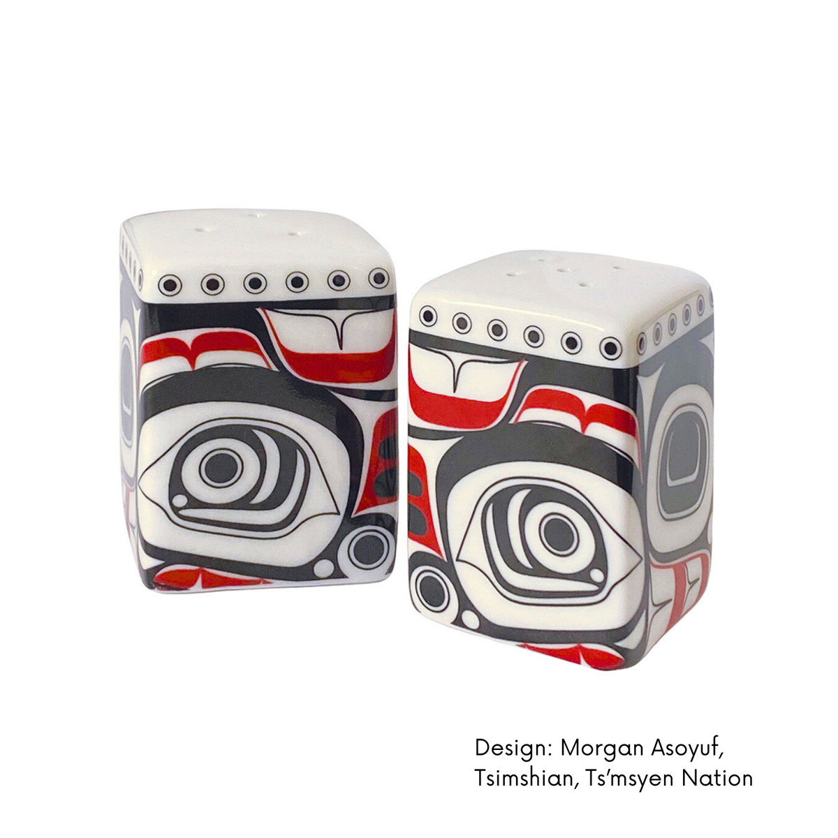Salt & Pepper Shaker Set  w/ Contemporary Indigenous Design