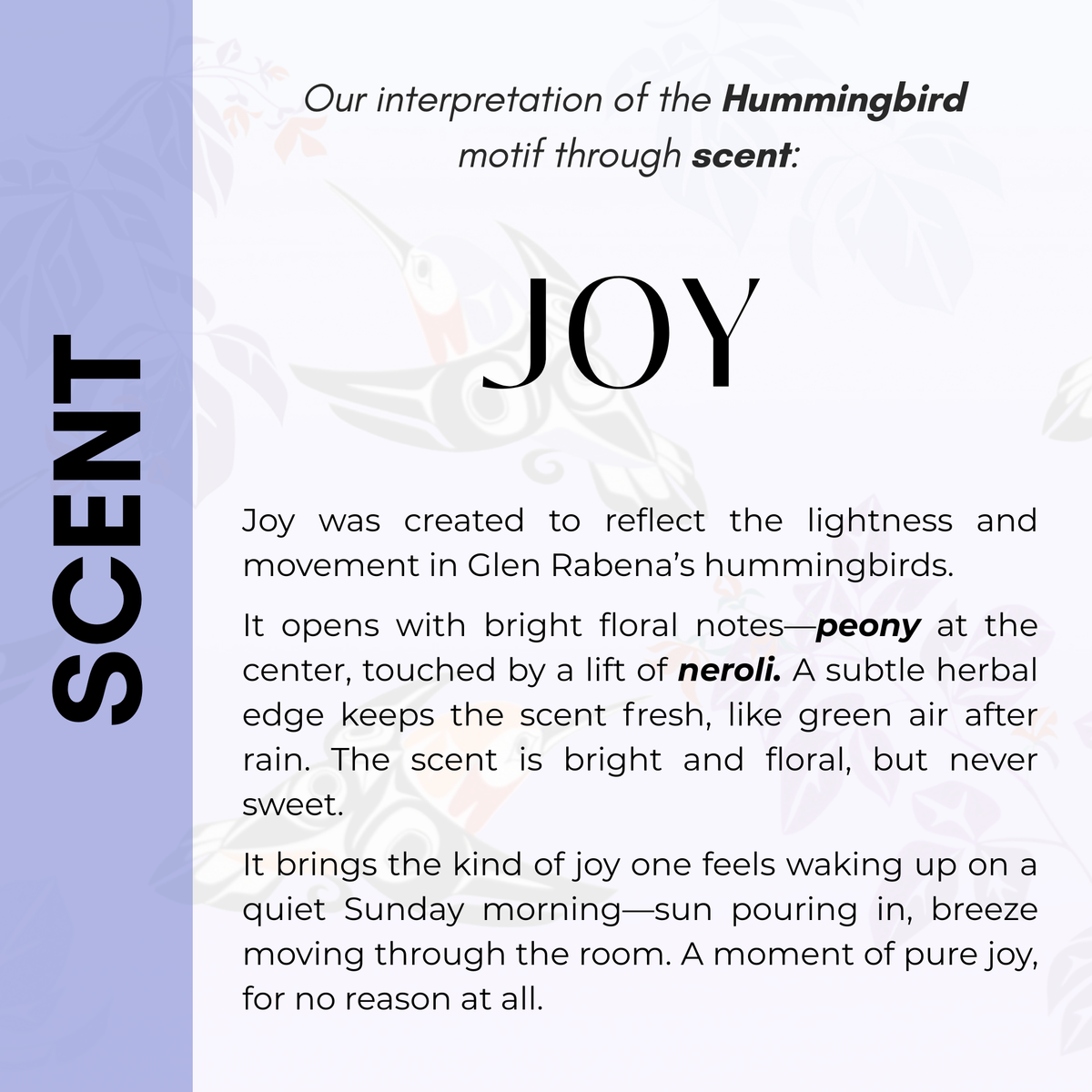 Scented Candle with 'Hummingbird' by Glen Rabena (adopted into Haida Nation)