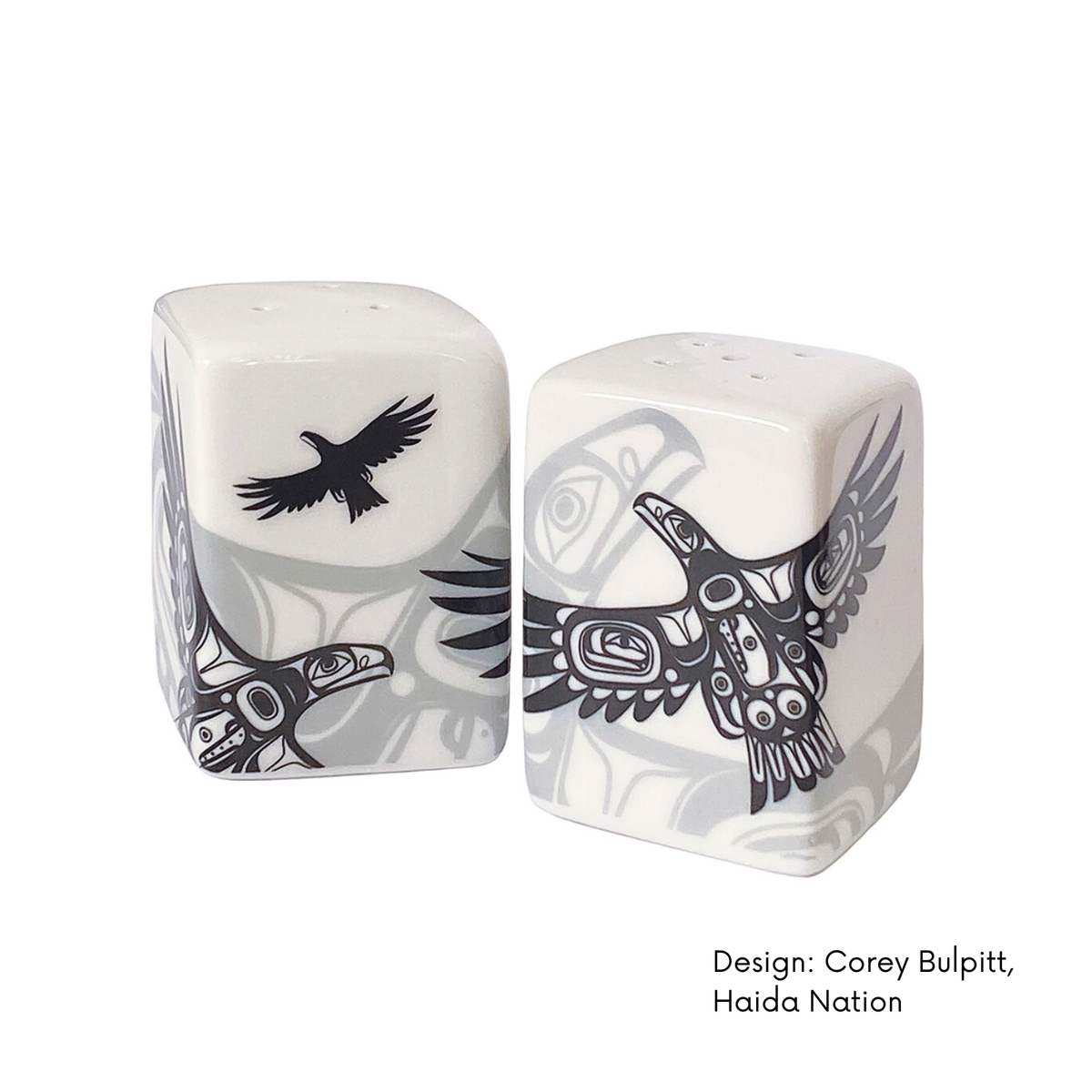 Salt & Pepper Shaker Set  w/ Contemporary Indigenous Design