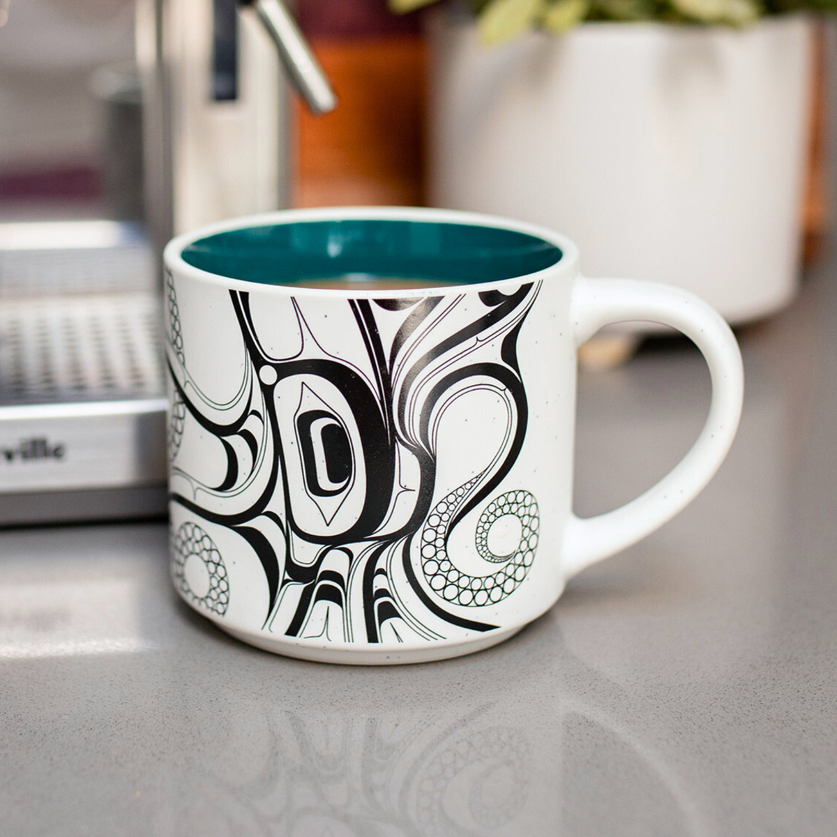 Ceramic Mugs w/ Contemporary Indigenous Design (set of 2)