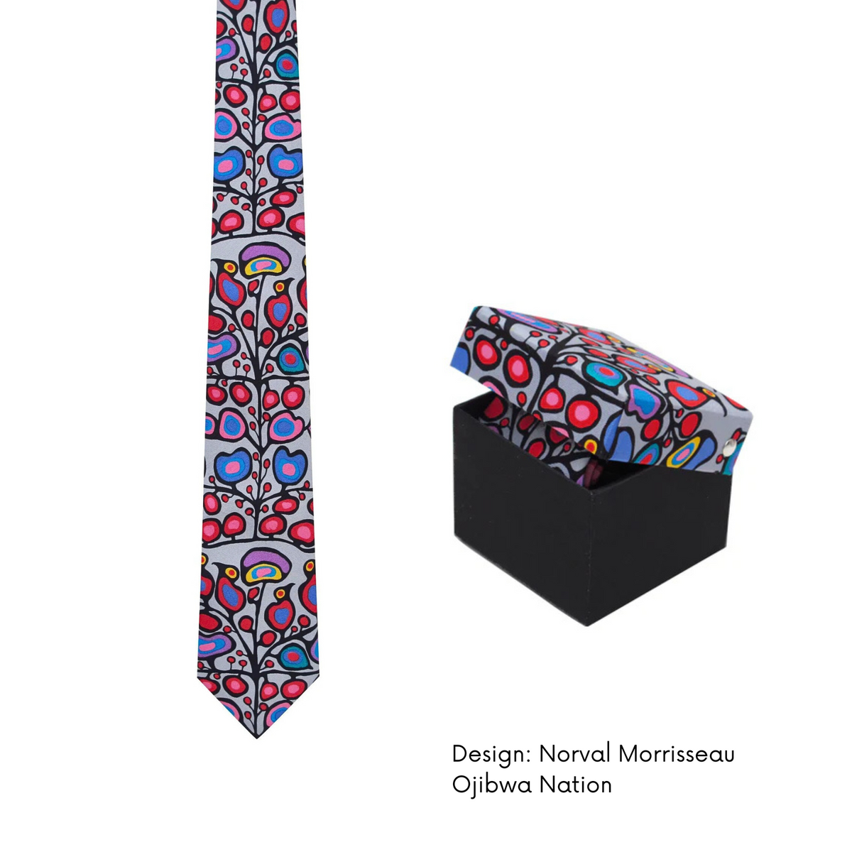 Silk Tie w/ Contemporary Indigenous Design