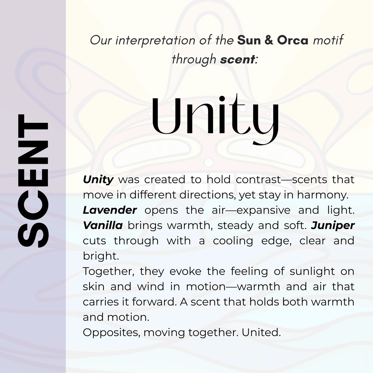 Scented Candle with 'Sun & Orca' by Michelle Stoney (Gitxsan and Cree Nation)