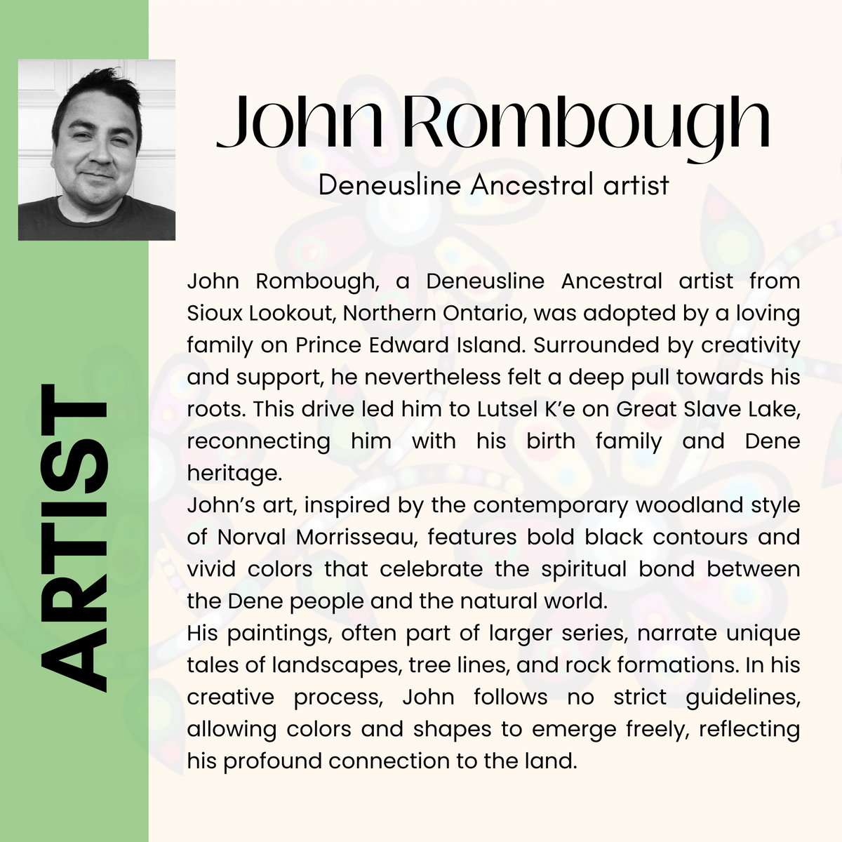 Scented Candle with 'Flowers' by John Rombough (Denesuline Ancestral artist)