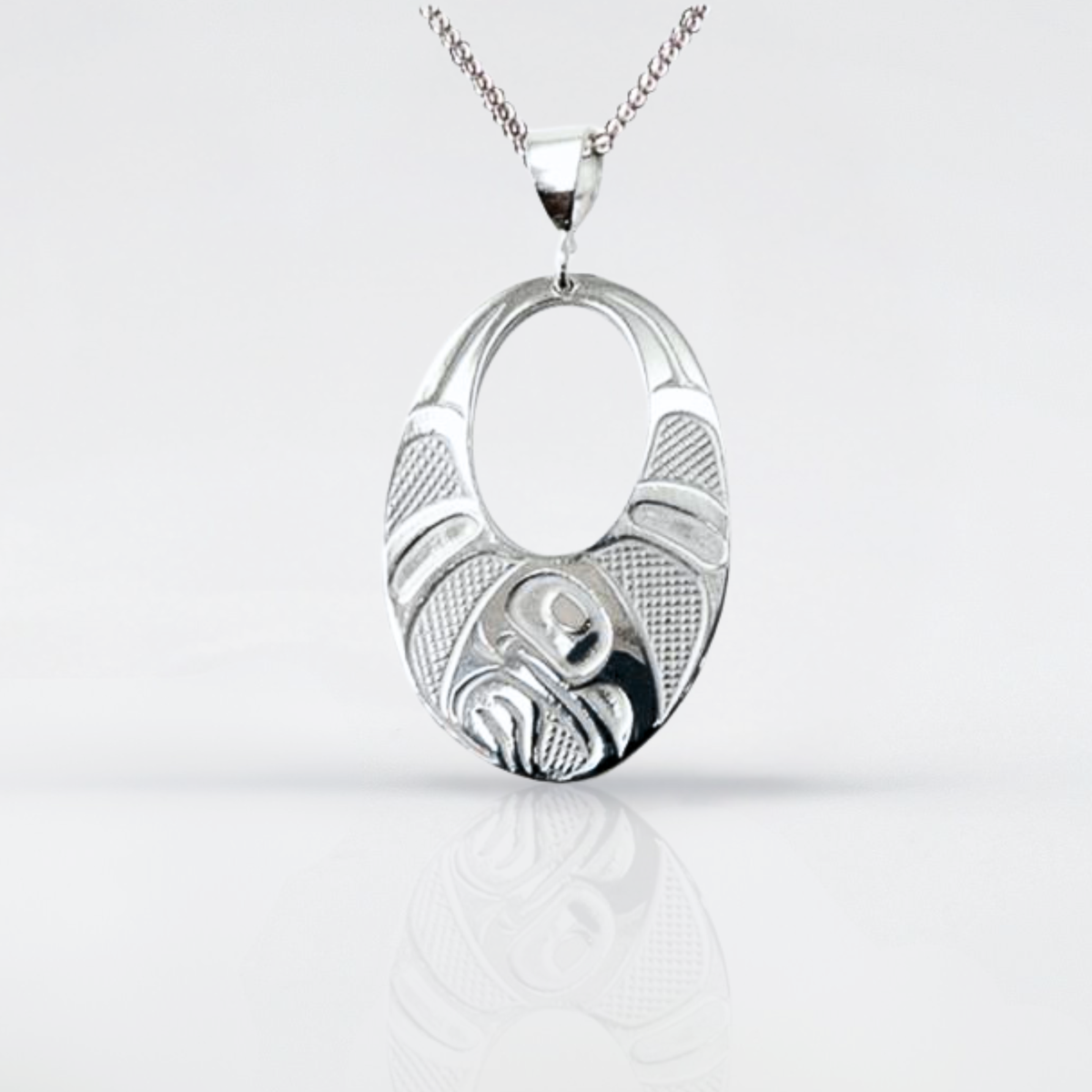 Raven Wings Oval Pendant