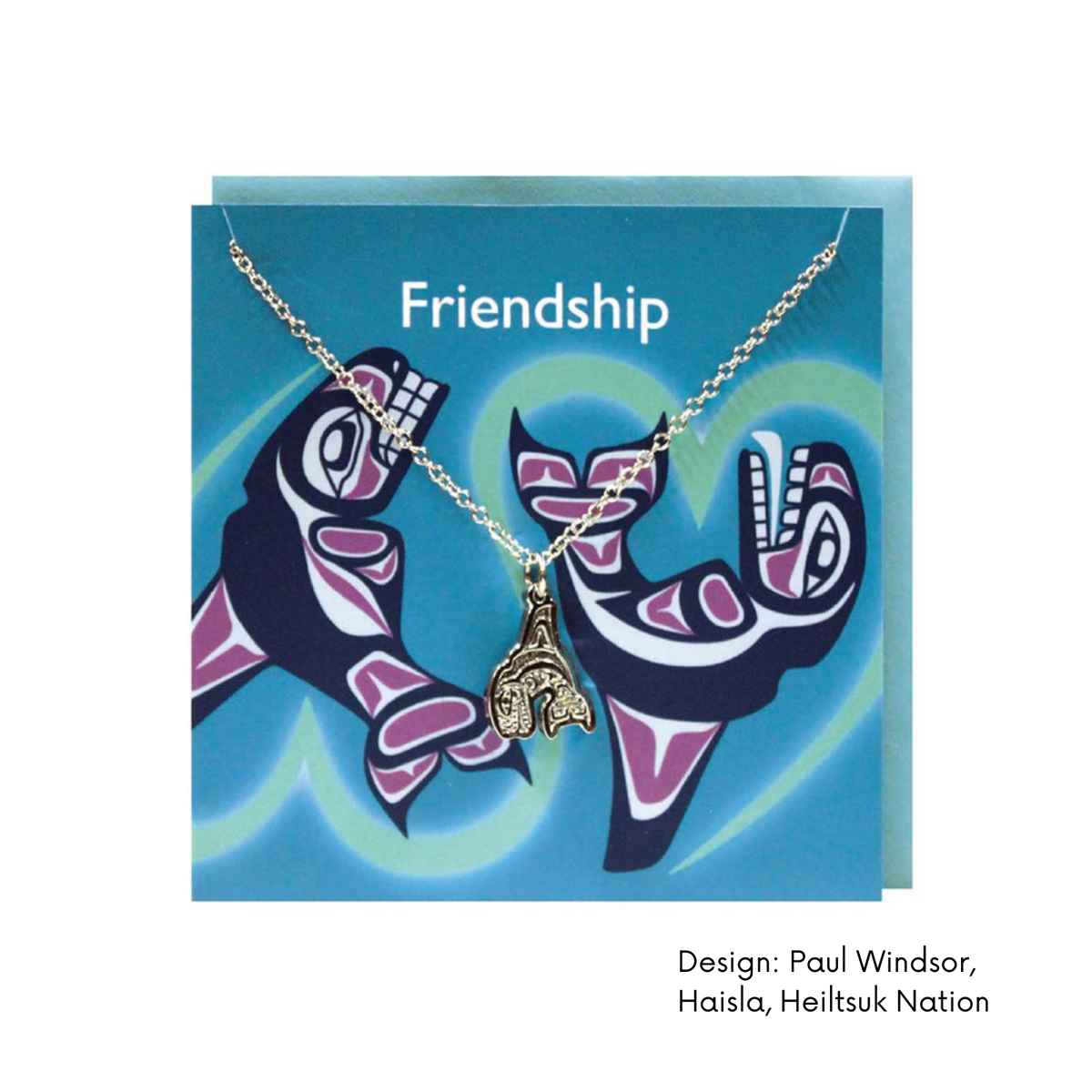 Pewter Charm Greeting Card w/Contemporary Indigenous Design
