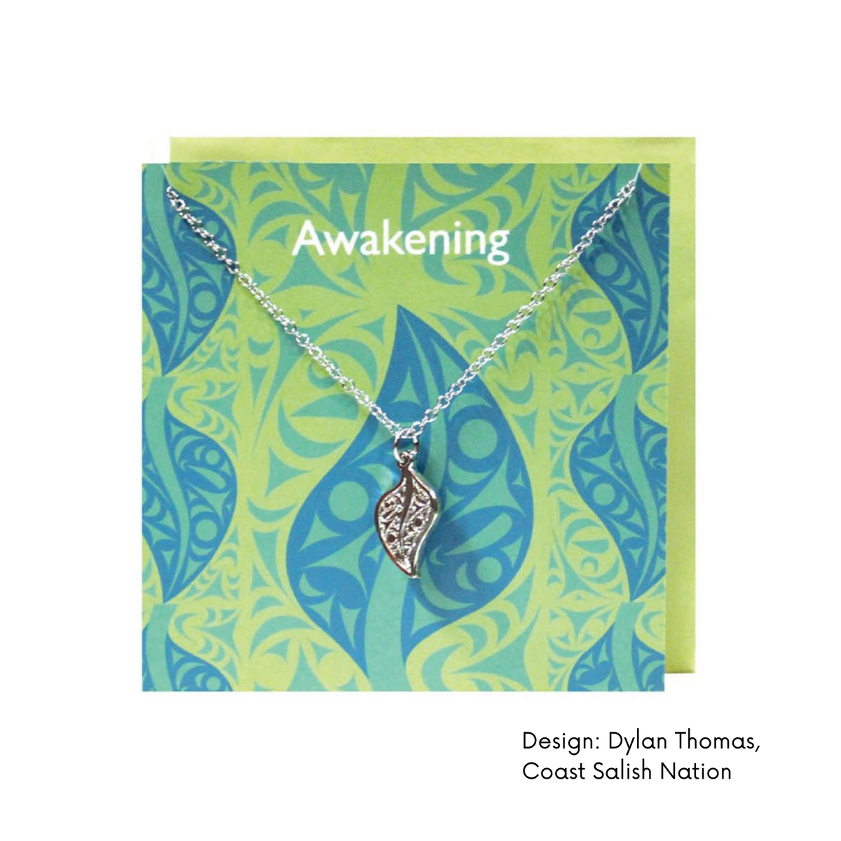 Pewter Charm Greeting Card w/Contemporary Indigenous Design