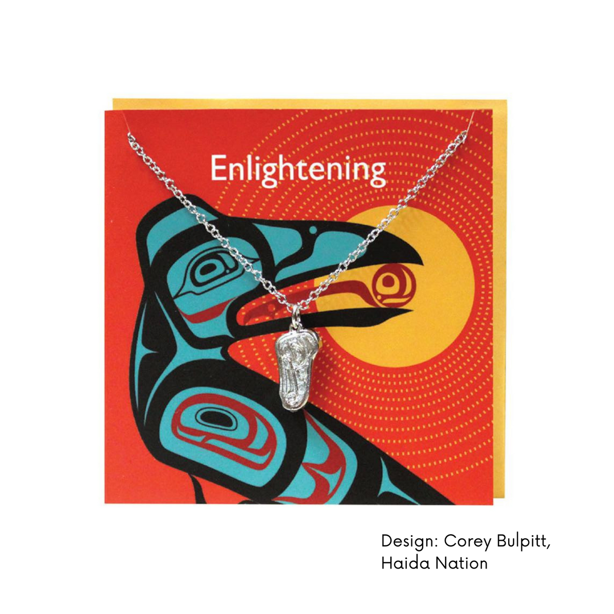 Pewter Charm Greeting Card w/Contemporary Indigenous Design