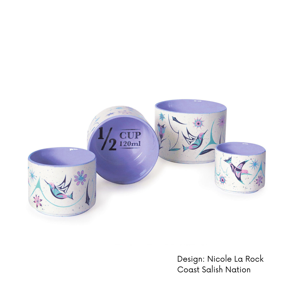 Ceramic Measuring Cups w/ Contemporary Indigenous Design