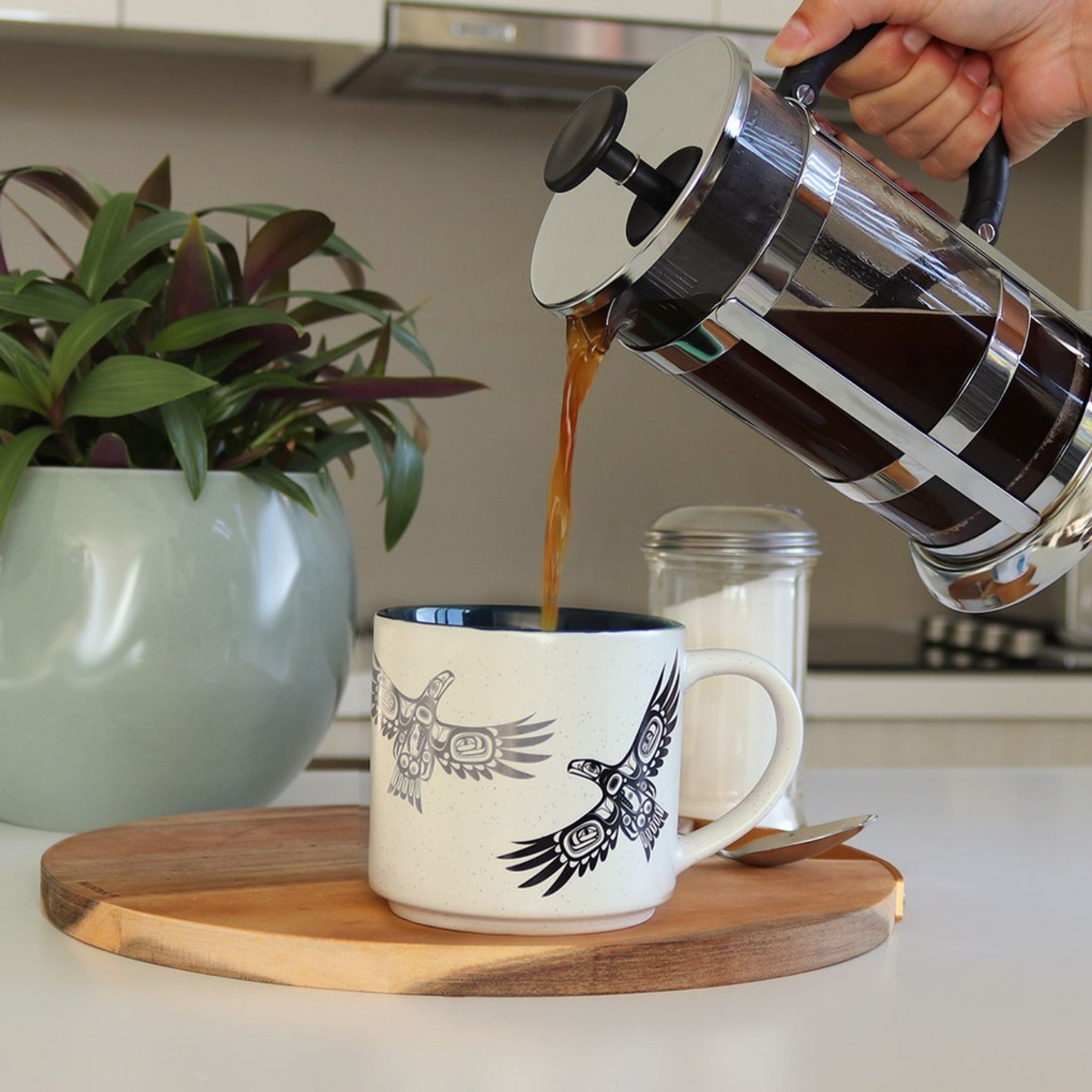 Ceramic Mugs w/ Contemporary Indigenous Design (set of 2)