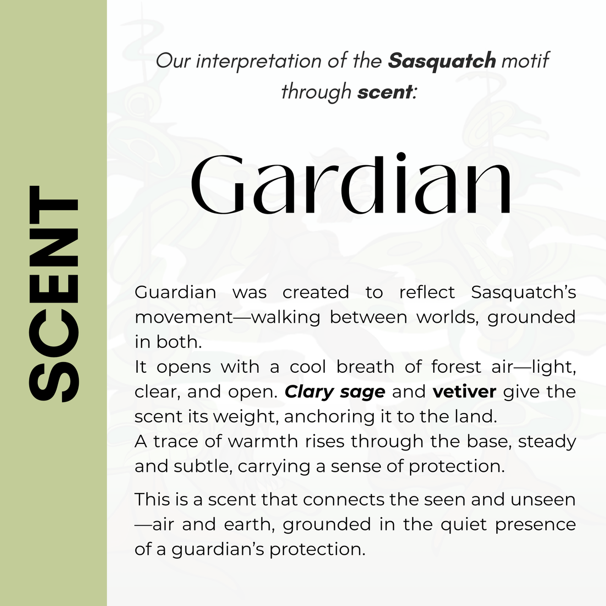 Scented Candle with 'Sasquatch' by Michelle Stoney (Gitxsan and Cree Nation)