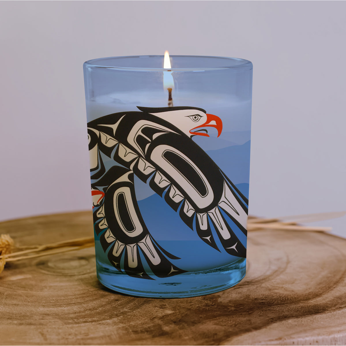 Scented Candle with 'Eagle' by Glen Rabena (adopted into Haida Nation)