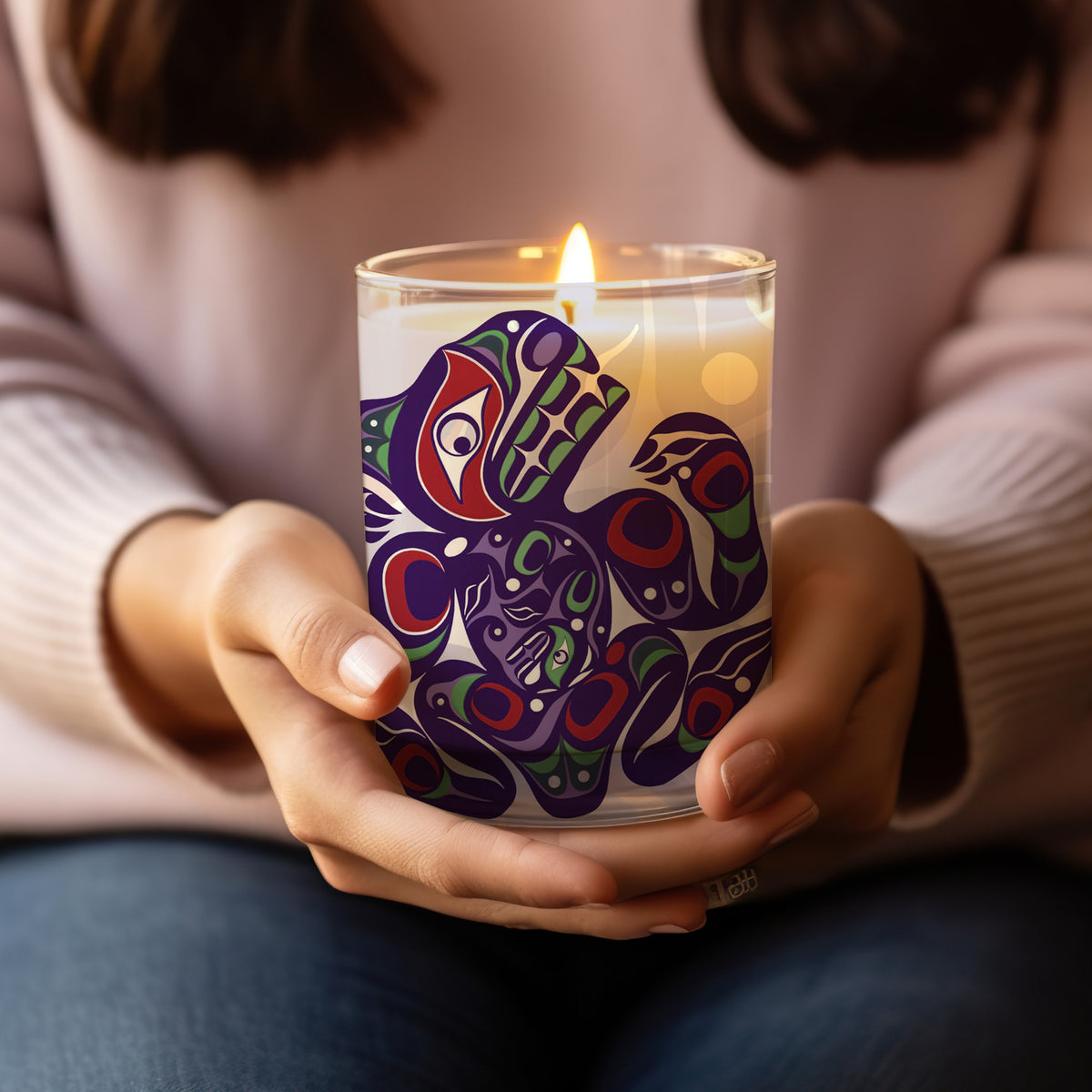 Scented Candle with 'Matriarch Bear' by Trevor Hunt (Kwakwaka'wakw Nation)