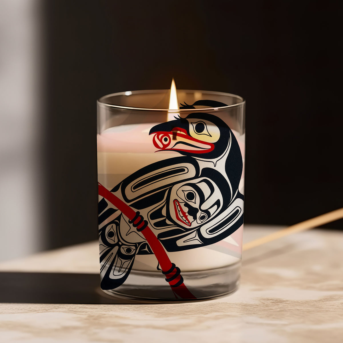Scented Candle with 'Raven' by Glen Rabena (adopted into Haida Nation)
