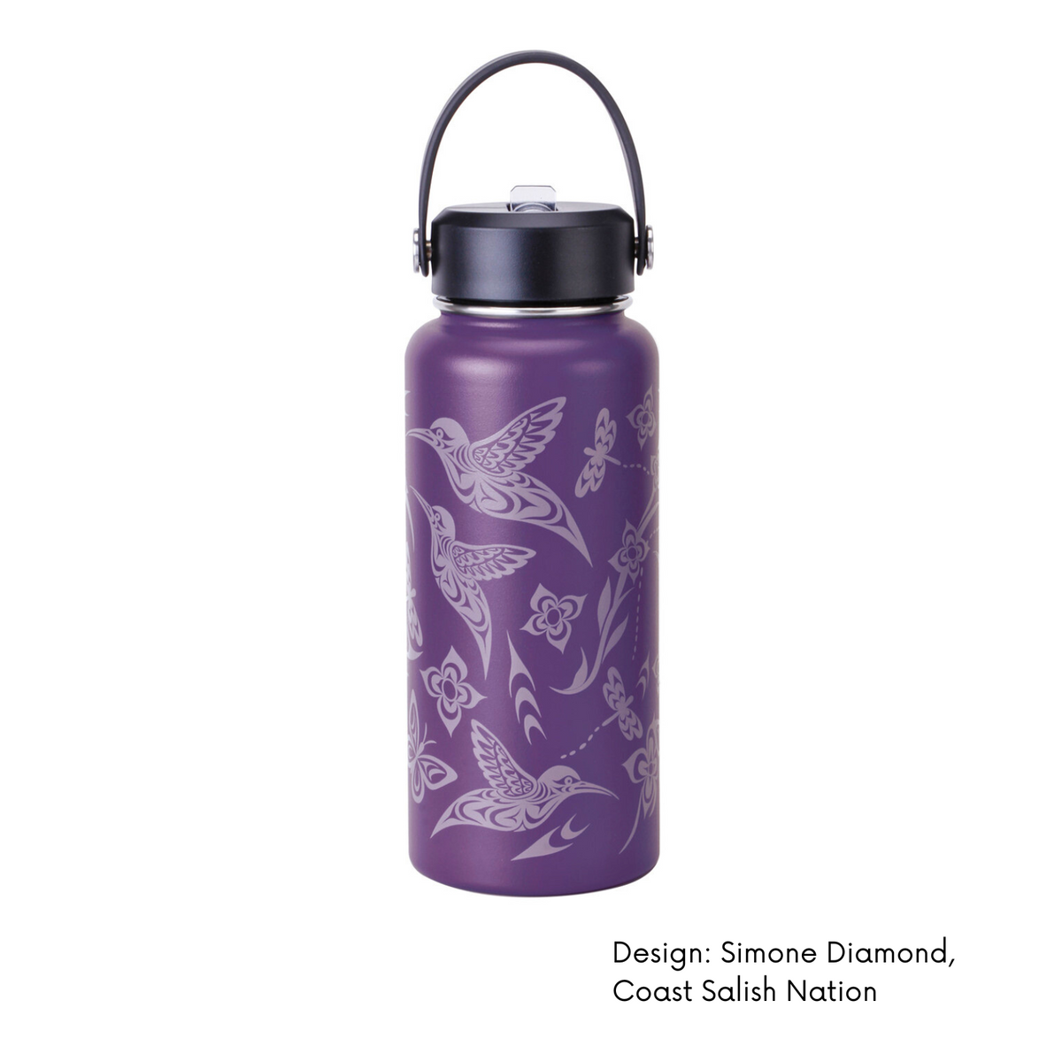 Wide Mouth Insulated Bottle w/ Contemporary Indigenous Design (32 oz)