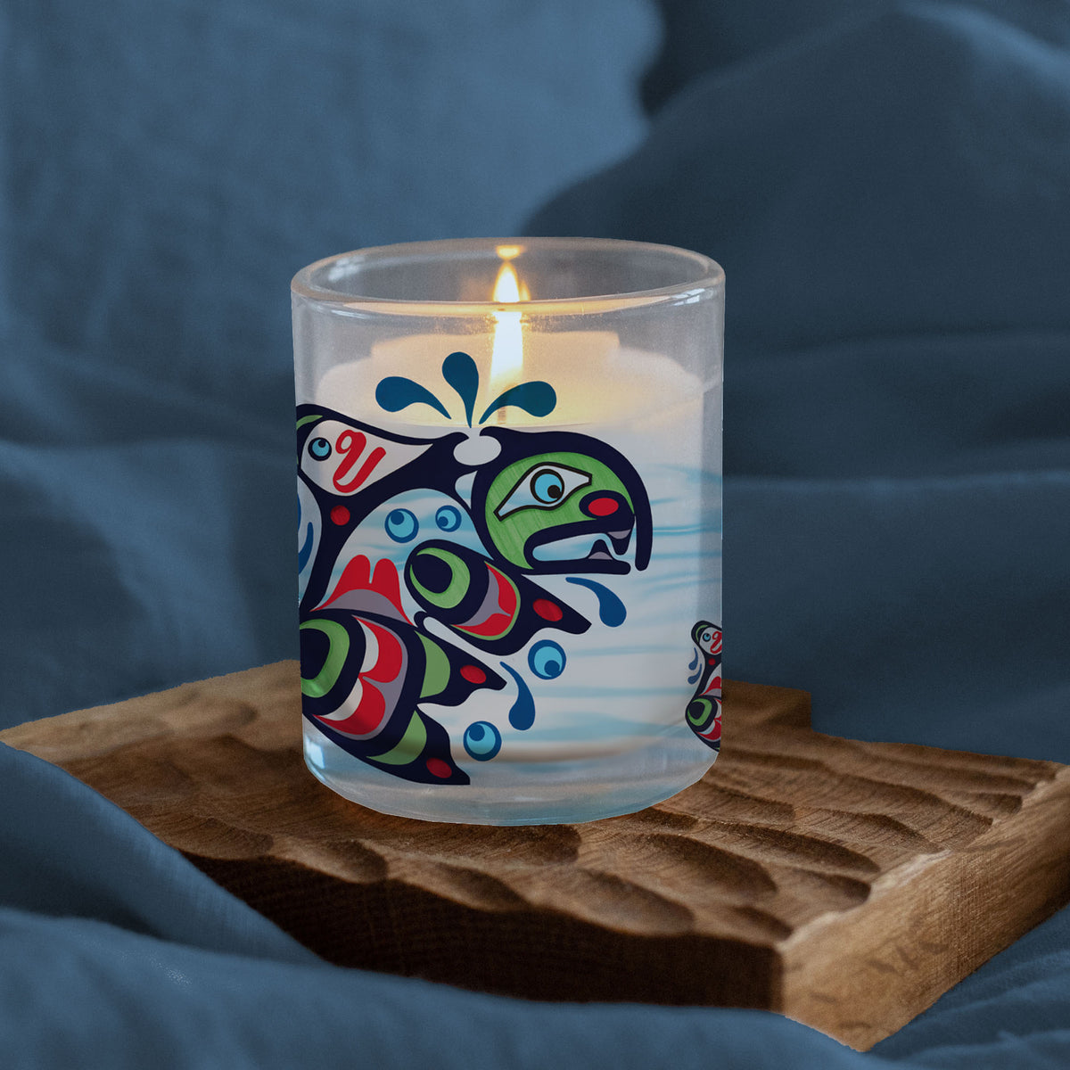 Scented Candle with 'Whale' by Trevor Hunt (Kwakwaka'wakw Nation)