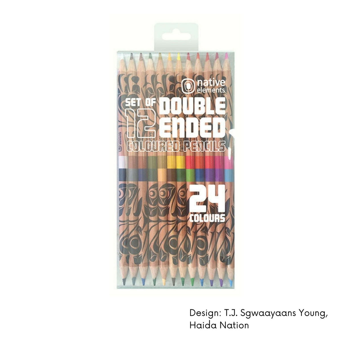 Duo Coloring Pencils w/ Contemporary Indigenous Design (set of 12)
