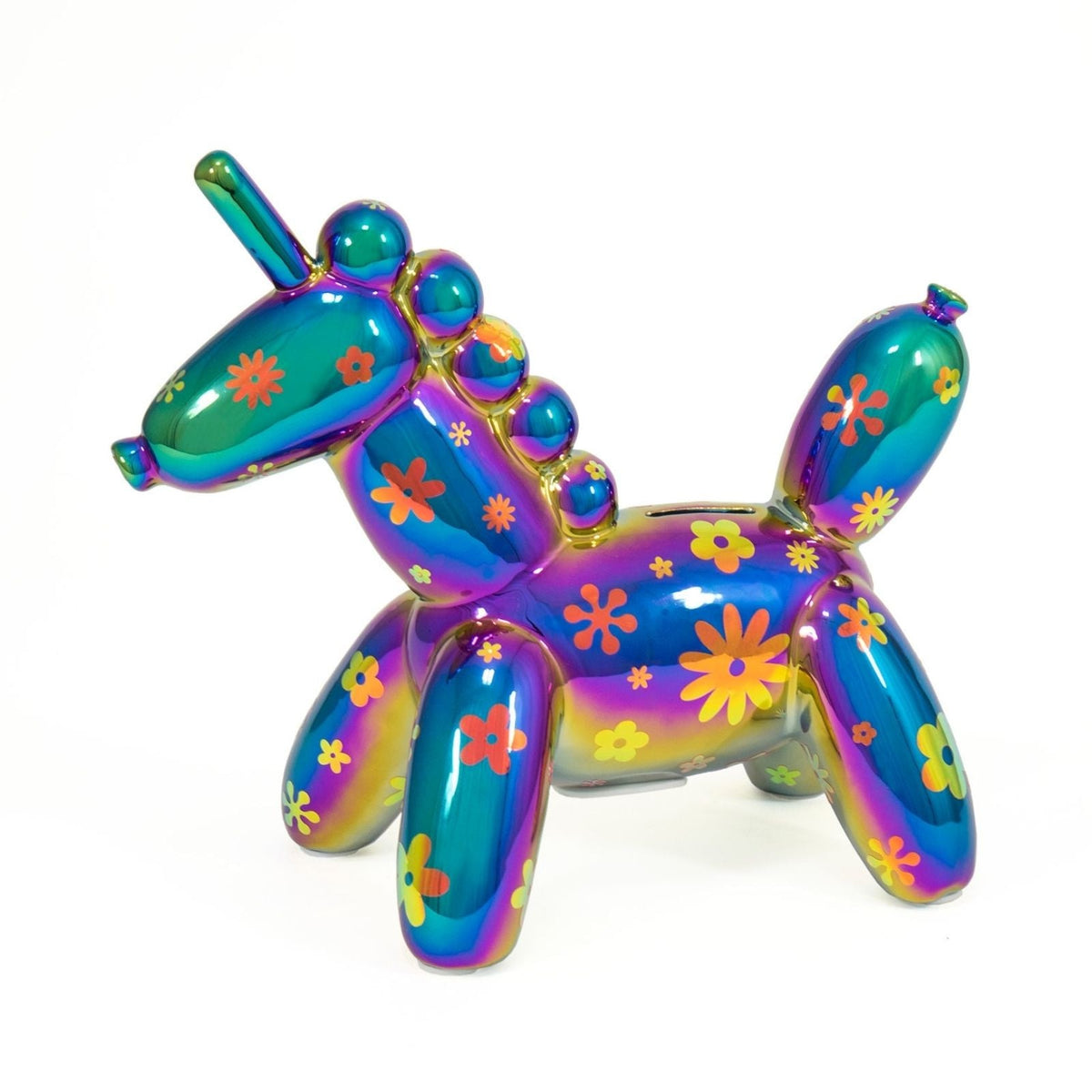 Balloon Money Bank - Large Unicorn w/Flowers