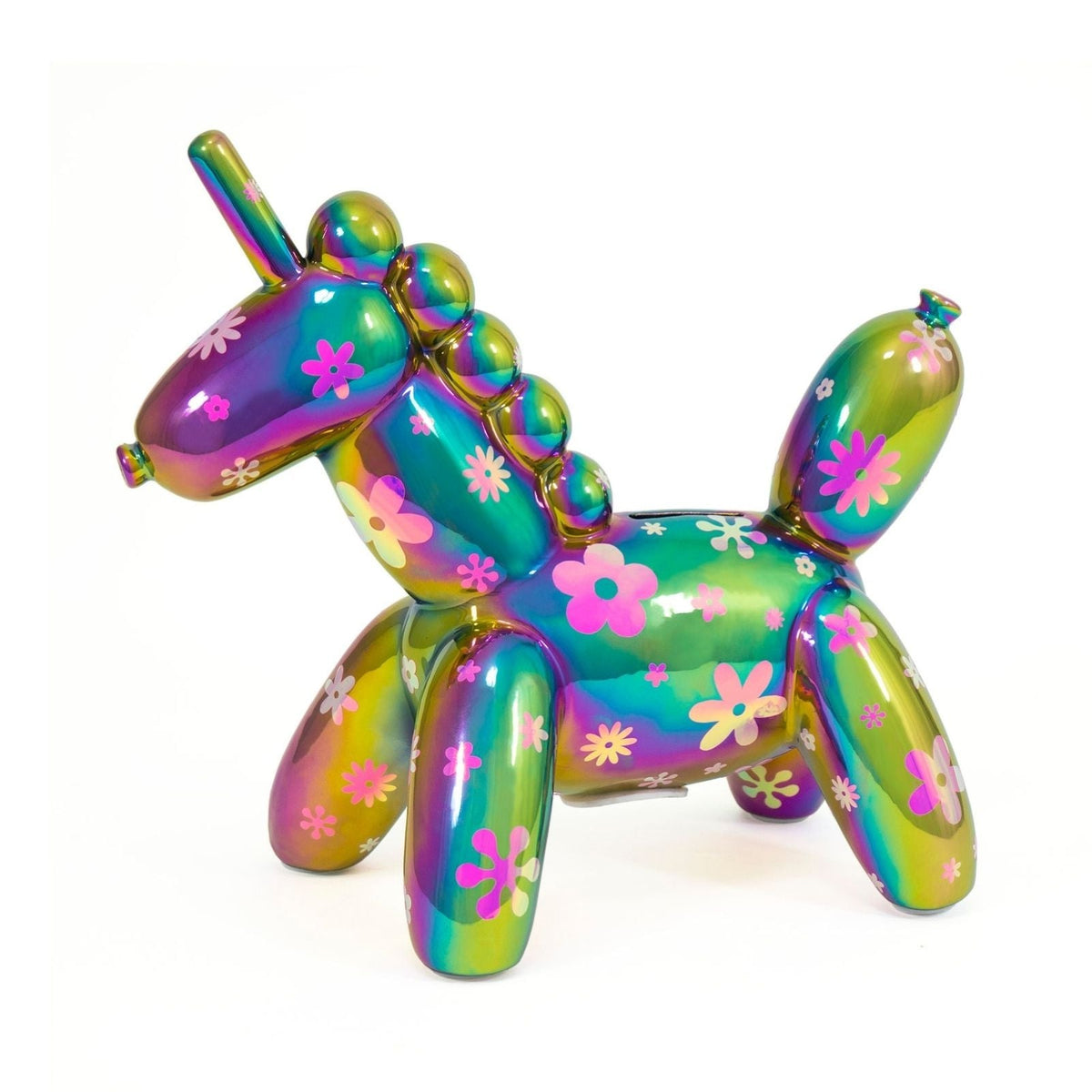Balloon Money Bank - Large Unicorn w/Flowers