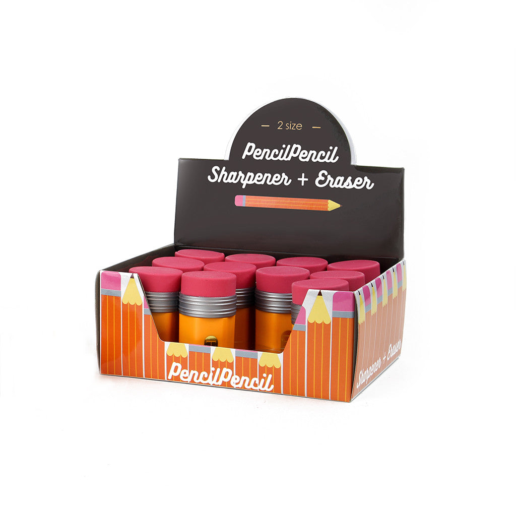 Made By Humans Pencil Pencil Sharpener and Eraser box of 12